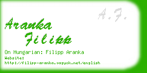 aranka filipp business card